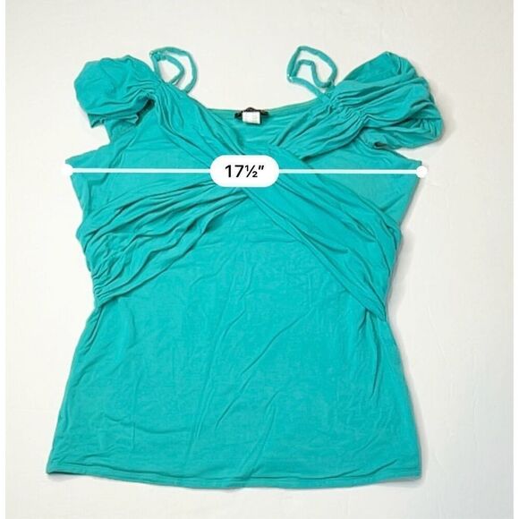 Venus Criss Cross Off the Shoulder Top Body Hugging Feminine Jersey LARGE Beach - Picture 6 of 11